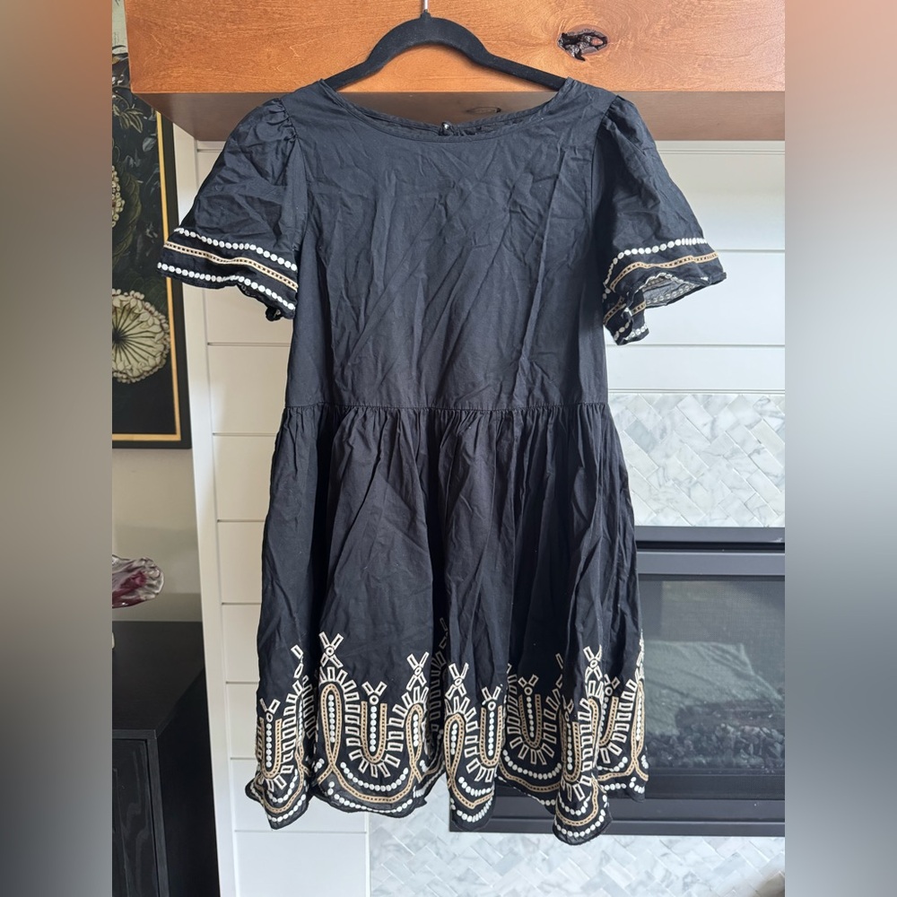 Madewell Black Mini Sundress with Flutter Sleeves